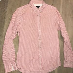 Red seersucker shirt